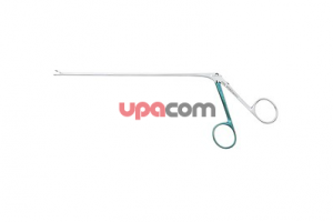 Щипчики, загнутые вправо, режущие внакладку, очень острые, с овальными окончатыми ложкообразными браншами, ширина 1.8 мм, рабочая длина 15 см, цветовой код: одна половина рукоятки синяя