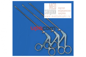 Носовые щипцы RHINOFORCE II, с очень тонкими плоскими браншами, режущие насквозь, для тканещадящего разреза, ширина 1.5 мм, тубус прямой, бранши загнуты вверх на 45°, длина 18 см, по CASTELNUOVO-LOCATELLI