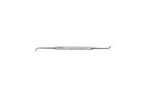 Двусторонний инструмент, для зондирования отверстия гайморовой пазухи, с шаровидными конниками диаметр 1.2 и 2 мм, длина 19 см