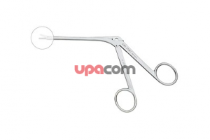 Носовые ножницы, загнутые вправо, тонкая модель, зубчатые, длина разреза 10 мм, рабочая длина 11 см