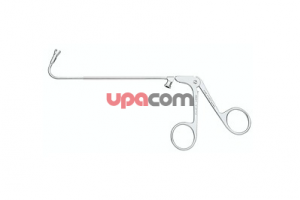 Щипцы с ложкообразными браншами, вертикально открывающиеся, загнутые назад на 110°, диаметр браншей 4 мм, с разъемом для чистки, рабочая длина 12 см