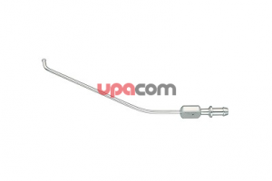 Аспирационная трубка по FRANK-PASQUINI, угловая, кончик загнут вниз, шаровидный, с ручкой-пластинкой и отверстием регулировки потока, LUER, диаметр 3 мм, длина 13 см,по SCHWARTZ-ANAND