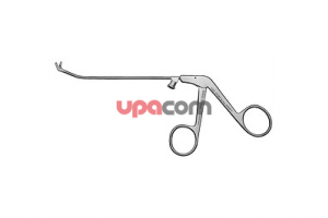 Острые носовые щипцы RHINOFORCE II пo CASTELNUOVO, конец тубуса загнут вверх на 25°, режущие насквозь, бранши загнуты вверх на 45°, форма по BLAKESLEY, ширина 3 мм, длина 13 см,по SCHWARTZ-ANAND