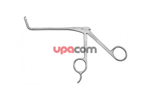 Выкусыватель для лобной пазухи, с загнутым вверх на 70° цепочным тубусом, режущий назад, для расширения доступа к лобной пазухе посредством удаления основания лобной пазухи, средний, бранши 3.5 х 3 мм, длина 13 см
