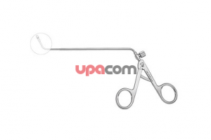 Выкусыватель по STAMMBERGER, круговой, загнутый вверх на 65°, для лобной пазухи и крючковидного отростка решетчатой кости, диаметр 4.5 мм, с разъемом для чистки, длина 17 см