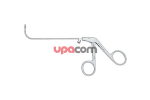 Щипцы RHINOFORCE II для лобной пазухи пo KUHN, режущие насквозь, с особо тонкими плоскими браншами для тканещадящего разреза, стержень загнут вверх на 90°, ширина 1.5 мм, открывающиеся вправо, длина 12 см