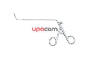 Выкусыватель по STAMMBERGER, кончик овальный, круговой, направление разреза 90°, диаметр 3.5 мм, тубус загнут вверх на 65°, для лобной пазухи и крючковидного отростка решетчатой кости, длина 17 см