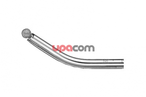 Синус-бор со встроенной системой промывания для рукоятки DrillCut-X, загнутый на 40°, цилиндрический, одноразовый, алмазная головка, бор 5 мм, тубус 4 мм, длина 30 см, красный-желтый, для 40711040/50, 40712050/55