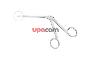 Носовые ножницы, загнутые влево, тонкая модель, зубчатые, длина разреза 10 мм, рабочая длина 11 см