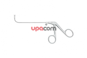 Щипцы RHINOFORCE II для лобной пазухи пo KUHN, режущие насквозь, с особо тонкими плоскими браншами для тканещадящего разреза, стержень загнут вверх на 90°, ширина 1.5 мм, открывающиеся назад, длина 12 см