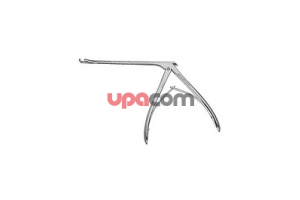 Выкусыватель для гайморовых пазух, для удаления мелких костных сегментов в отверстии гайморовой пазухи, дистальное лезвие неподвижно, режущий внакладку вперед вверх на 65°, размер З.5 х З.7 мм, длина 11 см